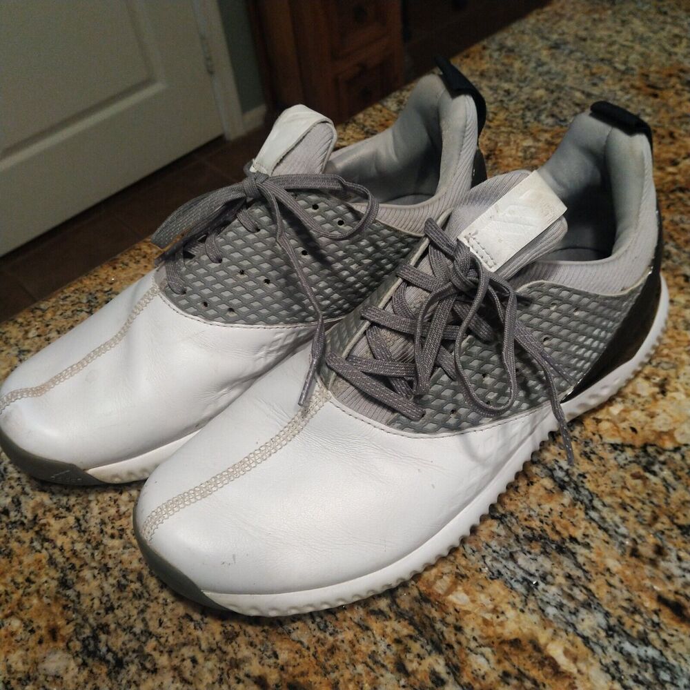 Adidas Adicross Bounce 2 Spikeless Golf Shoes F35409 White Gray Men's Sz 8